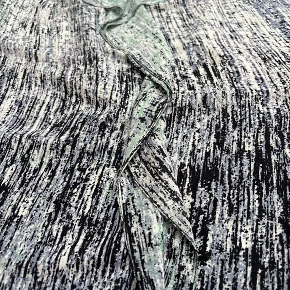 BCBGMaxAzria Gray and White Ruffled Sleeveless Blouse - Picture 6 of 7